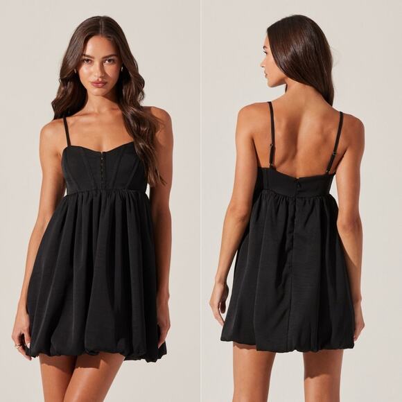 NEW Astr Bustier Bubble Hem Mini Dress - Picture 1 of 7